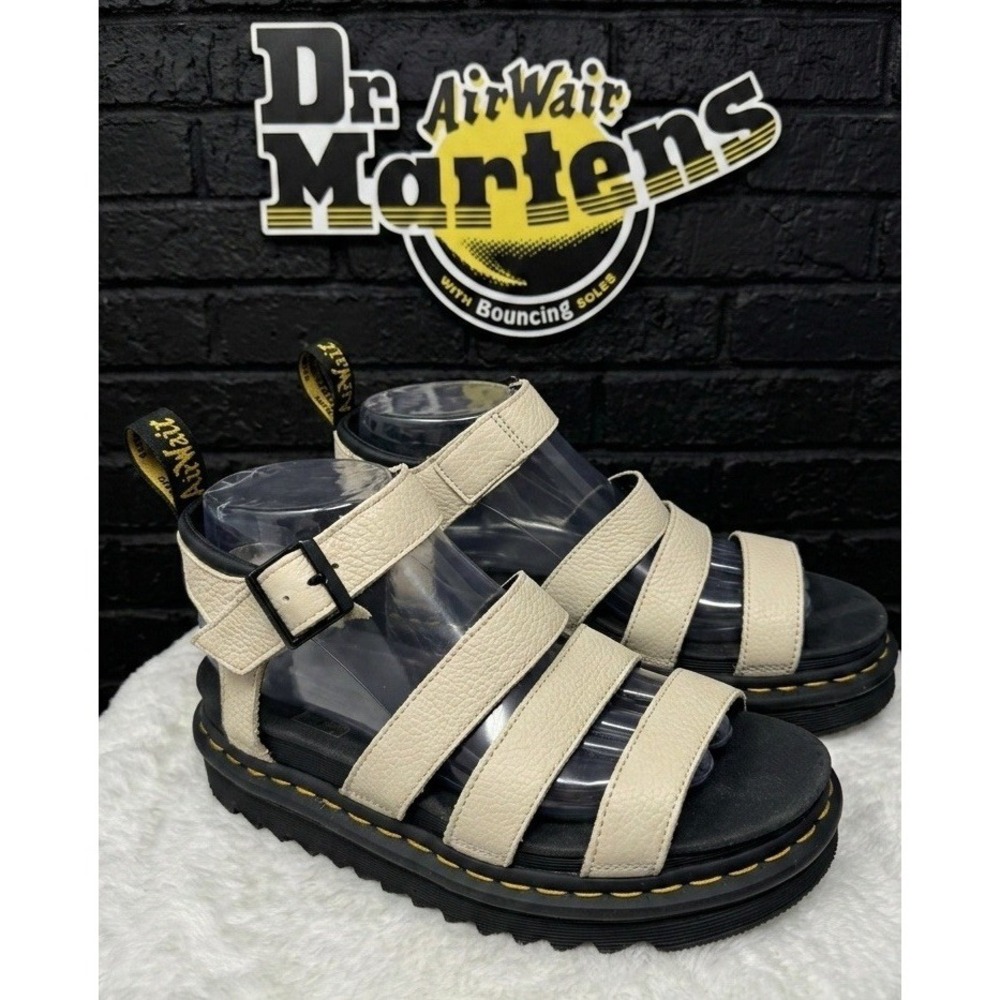 Dr. Martens Cream Strappy Platform Sandals